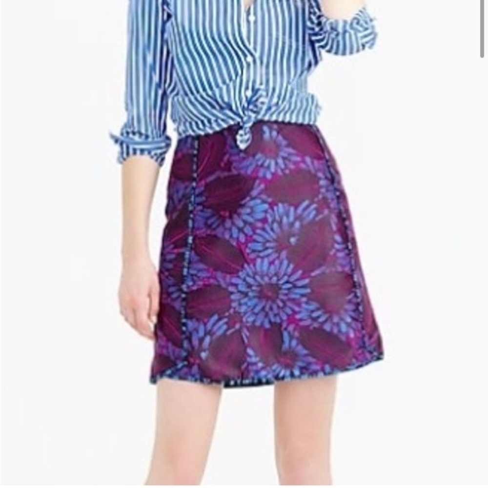 J. Crew Floral A Line Skirt (00)